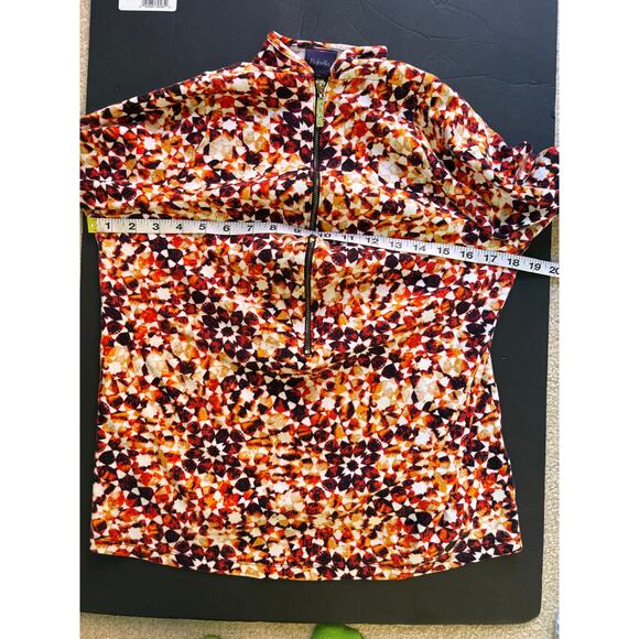 Rafaella Women's XL 3/4 zipper top 3/4 sleeve Fall colors - Picture 5 of 10